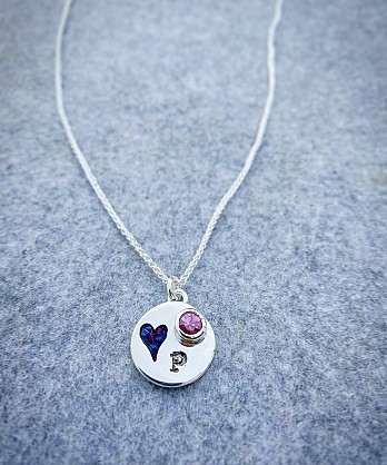 Sterling Silver - 18inch chain - 15mm disc
