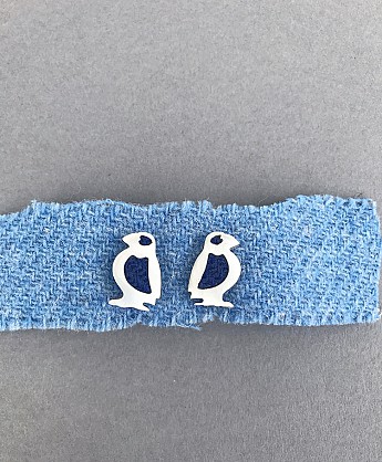 Sterling silver with Harris Tweed - approx 14x20 mm
