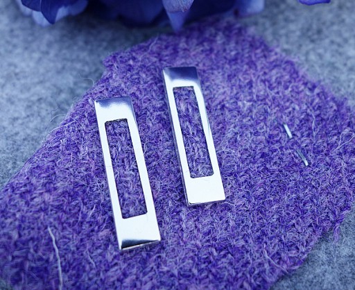 Sterling Silver- Harris Tweed - 40mmx12mm