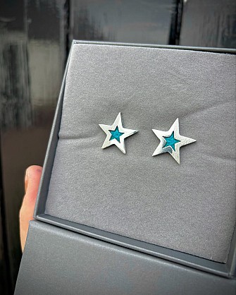 Sterling Silver and Harris Tweed - approx 19mm