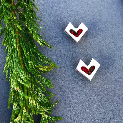 Sterling Silver with Harris Tweed -approx 14mm