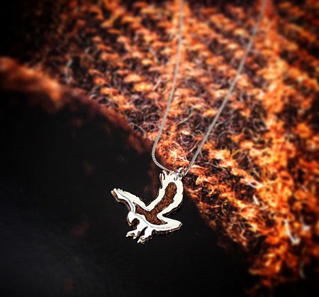 Sterling Silver and Harris Tweed - approx 22x22mm with an 18ich chain 