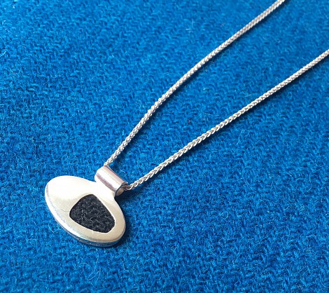 Sterling Silver with Harris Tweed - 18inch chain 