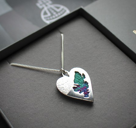 Sterling Silver and Harris Tweed - Approx 24x20mm with an 18inch chain