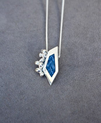 Sterling Silver and Harris Tweed - Approx 32x18mm with an 18inch chain 