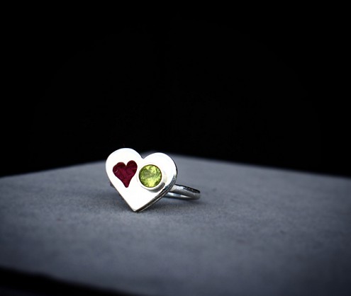 Sterling Silver - Birthstone - Harris Tweed - Approx 16mm Heart - Diamond will be extra