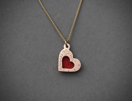 9ct Yellow Gold and Harris Tweed- 16mm with an 18inch chain