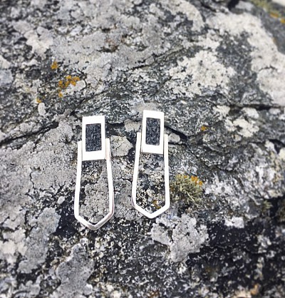 Sterling Silver and Harris Tweed - Approx 50x14mm in dimension