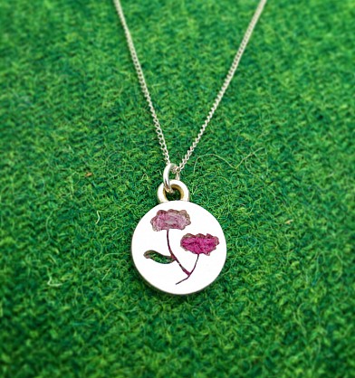 Sterling Silver - Handmade 16mm round with an 18inch chain