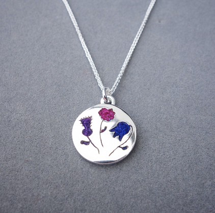 Sterling Silver - 20mm disc - 18inch chain
