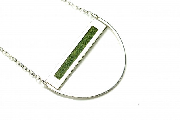 Sterling Silver with Harris Tweed.  