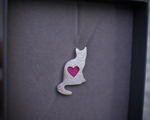 Sterling Silver and Harris Tweed - approx 32x22mm