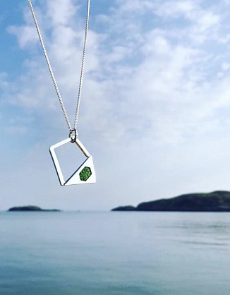 Sterling Silver with Harris tweed 
