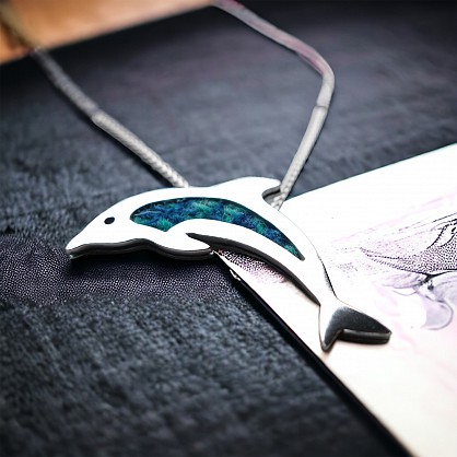 Sterling Silver - Harris Tweed. Approx 42x22mm with an 18inch chain