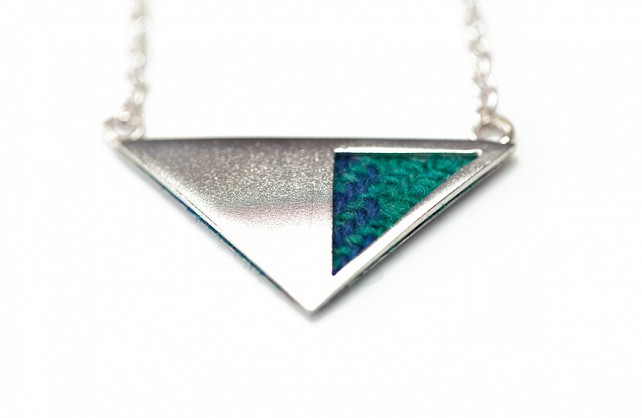 Sterling silver and Harris Tweed 