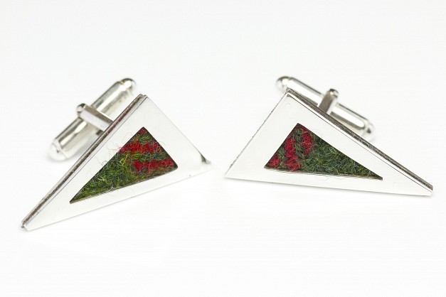 Sterling Silver with Harris Tweed 22x28mm    
