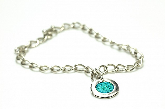 Sterling Silver with Turquoise Harris Tweed 